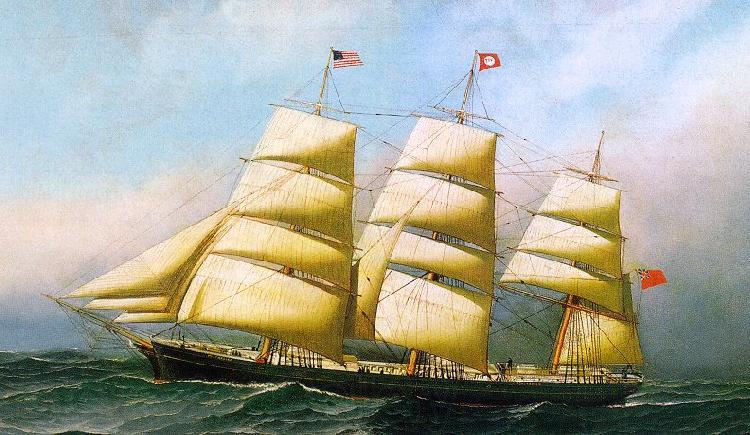 Antonio Jacobsen The British Ship Polynesian Norge oil painting art